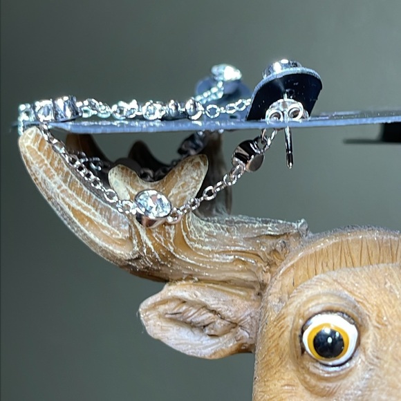 NWT COACH SIGNATURE CRYSTAL CHAIN EARRINGS - Picture 8 of 8